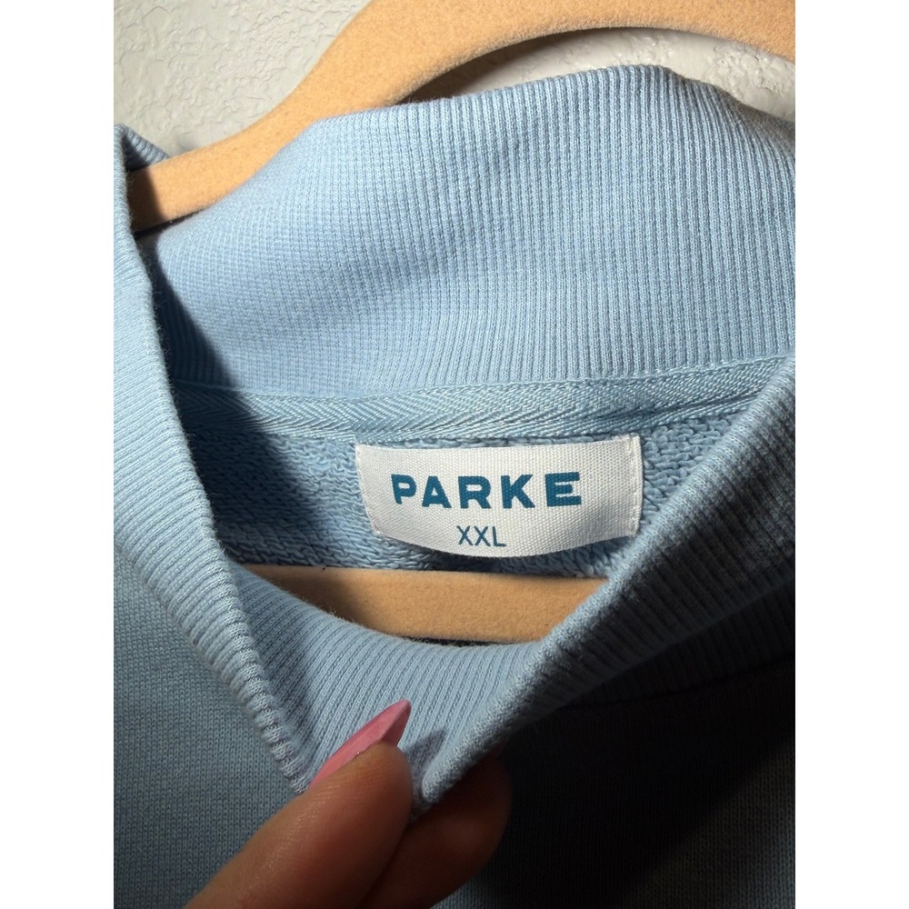 NWT Set Active x Parke Womens Mock Neck Sweatshirt Light Blue XXL - Picture 3 of 5
